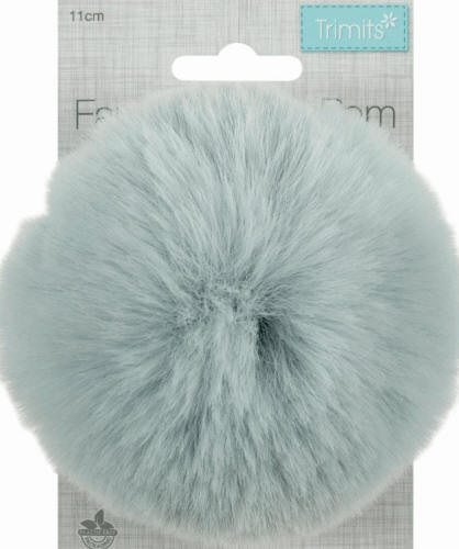Light Blue Faux Fur 11cm Pompom