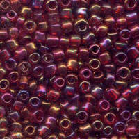 Red Iridescent Rocailles Beads (size 9)