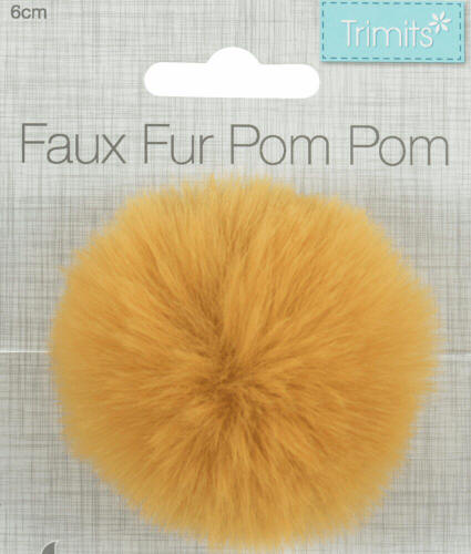 Mustard Faux Fur 6cm Pompom